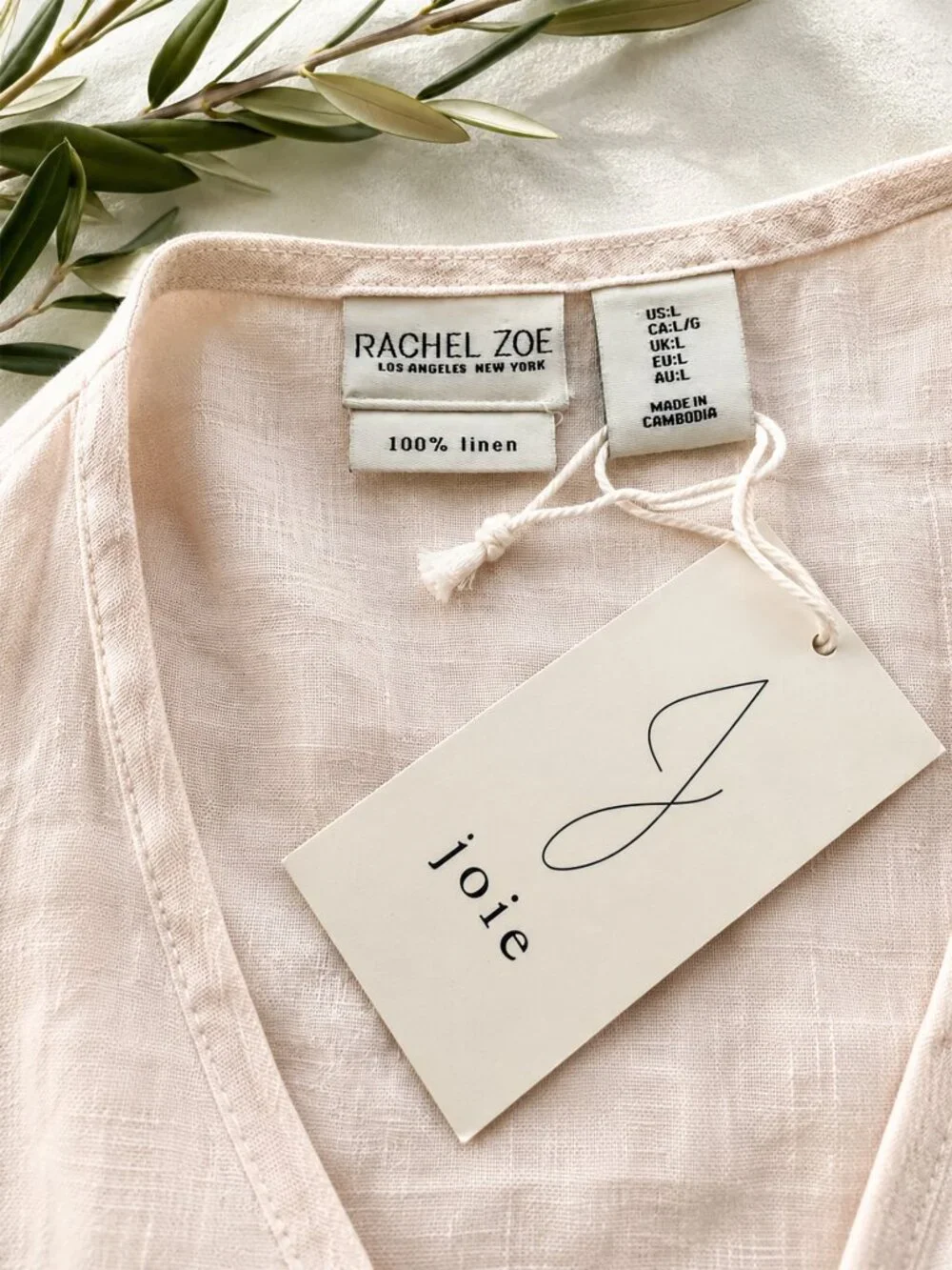 Rachel Zoe 100% Linen Button Front Midi Maxi Dress L Blush Pink Pockets NWT 50” - Picture 9 of 15